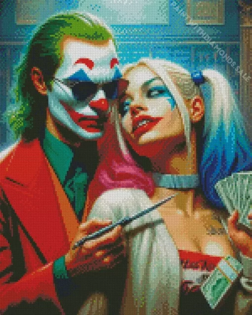 Harley Quinn And Joker Diamond By Numbers