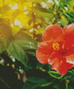 Hibiscus China Rose Plant Diamond Painting