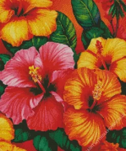 Hibiscus Flowers Art Diamond Painting