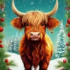 Highland Cow In Snow Diamond Painting