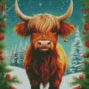 Highland Cow In Snow Diamond Painting