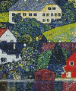 Houses at Unterach on the Attersee Diamond Paintings