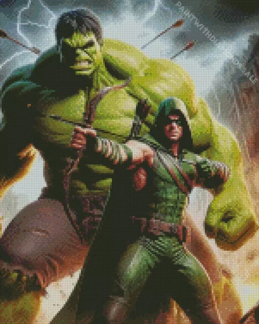 Hulk And Green Arrow Diamond Paintings