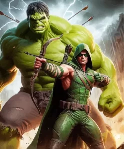 Hulk And Green Arrow Diamond With Numbers