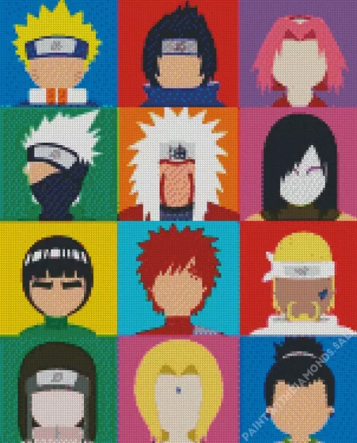 Illustration Naruto Characters Diamond Paints