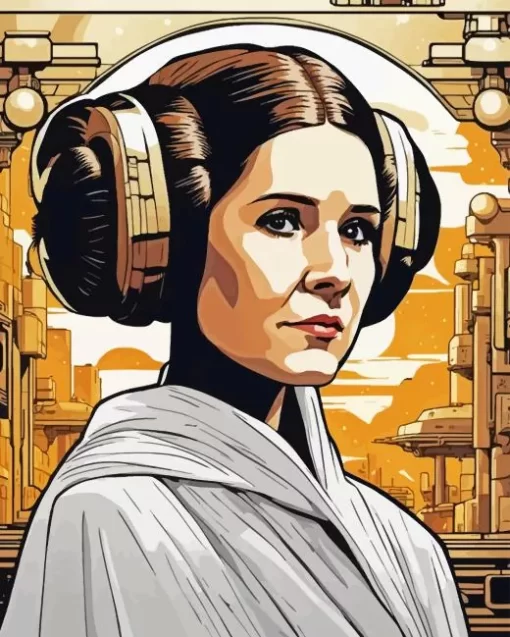 Illustration Princess Leia diamond dotz