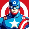 Illustration captain america Diamond With Numbers