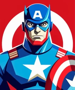 Illustration captain america Diamond With Numbers