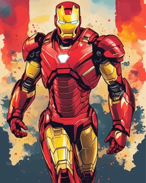 Iron Man Marvel Film Diamond With Numbers