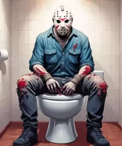 Jason Voorhees In The Toilet Diamond Paintings