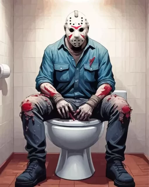 Jason Voorhees In The Toilet Diamond Paintings