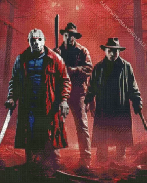 Jason Voorhees With Freddy And Michael Myers Diamond Dotz