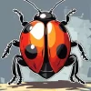 Ladybug Illustration Diamond Painting