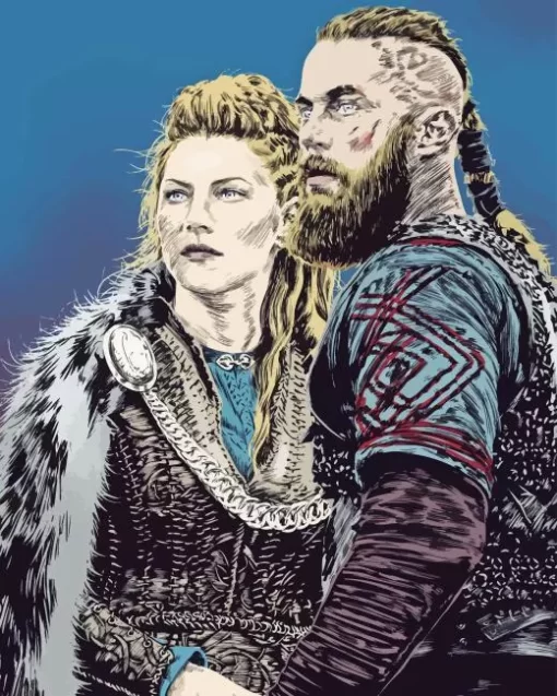 Lagertha and ragnar art diamond dotz