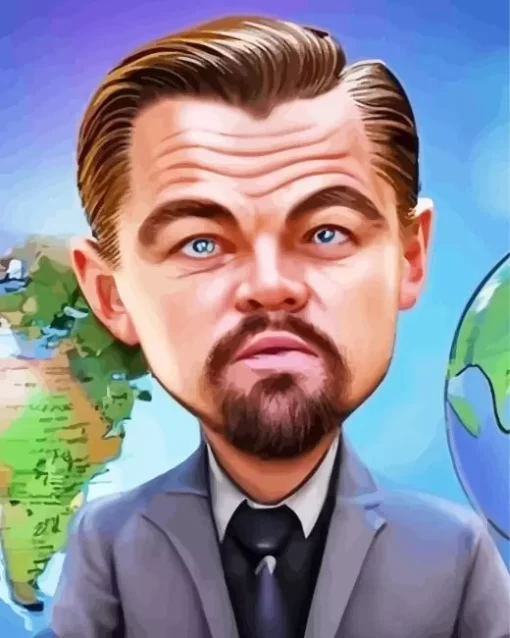 Leonardo DiCaprio Caricature Diamond Painting