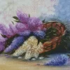 Lilacs In Basket Art Diamond Painting