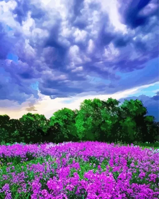 Lilacs In Nature Diamond Painting