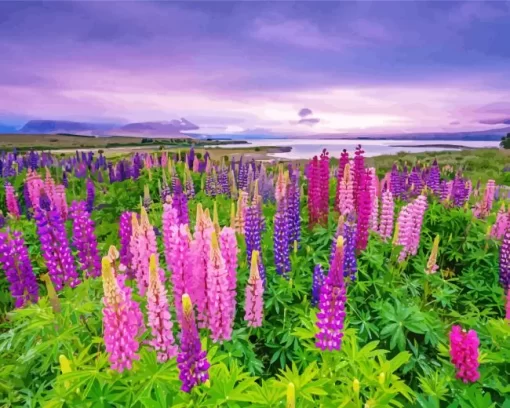 Lupines Field Diamond Painting