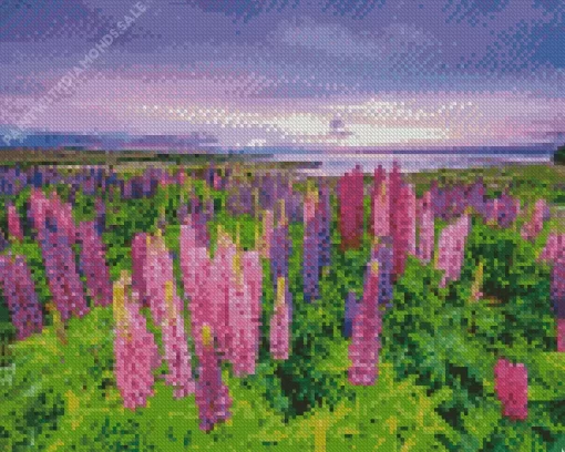 Lupines Field Diamond Painting