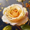 Marble Rose With Gold Sparkle Diamond Painting