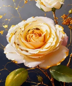 Marble Rose With Gold Sparkle Diamond Painting