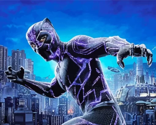 Marvel Black Panther Movie Diamond With Numbers