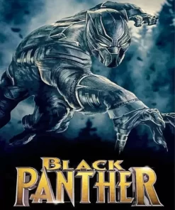 Marvel Black Panther Movie Poster Diamond With Numbers