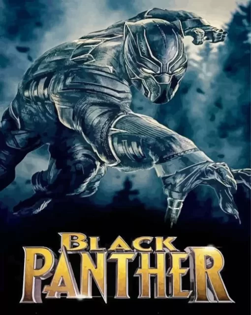 Marvel Black Panther Movie Poster Diamond With Numbers