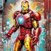 Marvel Iron Man Mural Art Diamond With Numbers