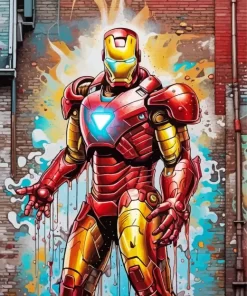 Marvel Iron Man Mural Art Diamond With Numbers