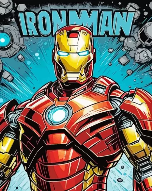 Marvel Iron Man Poster Diamond With Numbers