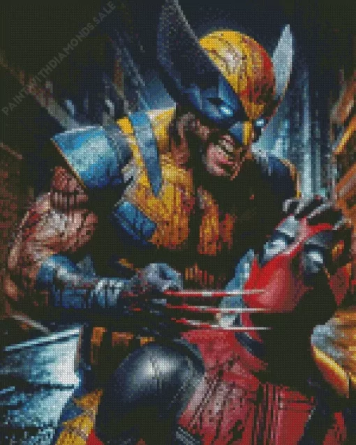 Marvel Wolverine vs Deadpool Diamond Paintings