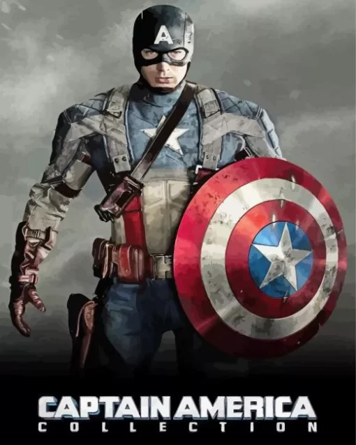 Marvel captain america poster Diamond With Numbers