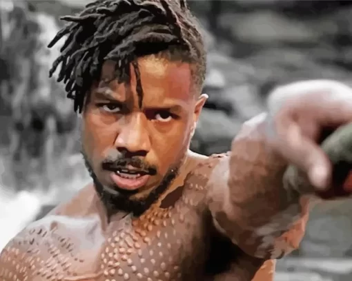 Michael B Jordan In Black Panther Diamond Painting