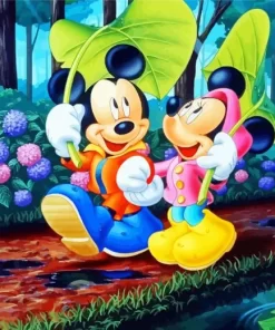 Mickey Mouse And Minnie Walking Diamond Painting