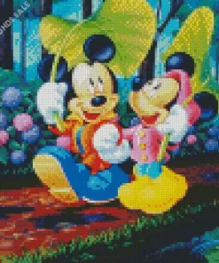 Mickey Mouse And Minnie Walking Diamond Painting