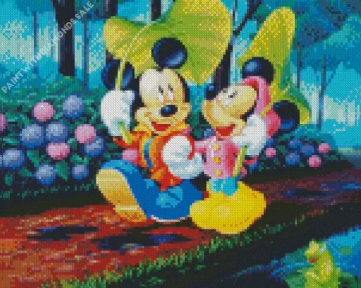 Mickey Mouse And Minnie Walking Diamond Painting