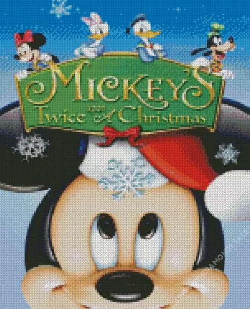 Mickeys Twice Upon a Christmas Mickey Mouse Poster Diamond Painting