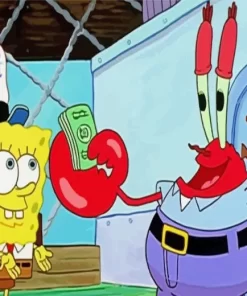 Mr Krabs and SpongeBob SquarePants Diamond Painting