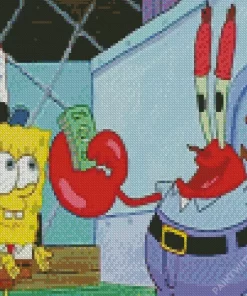 Mr Krabs and SpongeBob SquarePants Diamond Painting