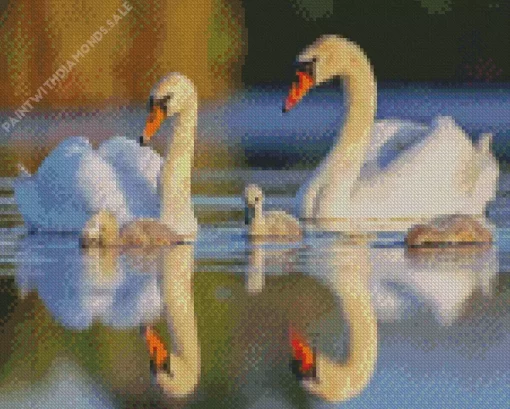 Mute Swan Couple Diamond Painting