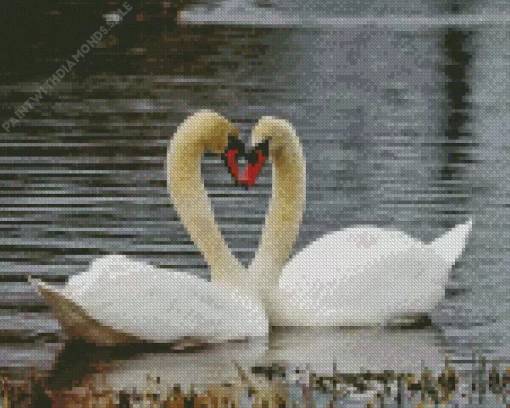 Mute Swan Pair Diamond Painting