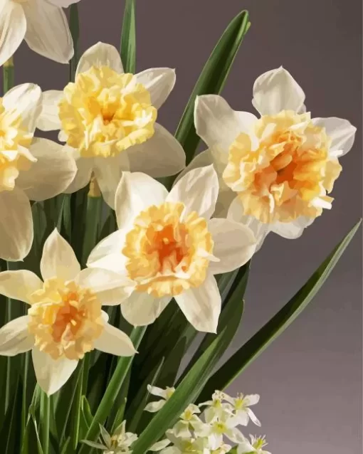 Petit Four Potted Daffodils Diamond Painting