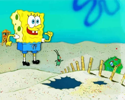 Plankton And SpongeBob Diamond Painting