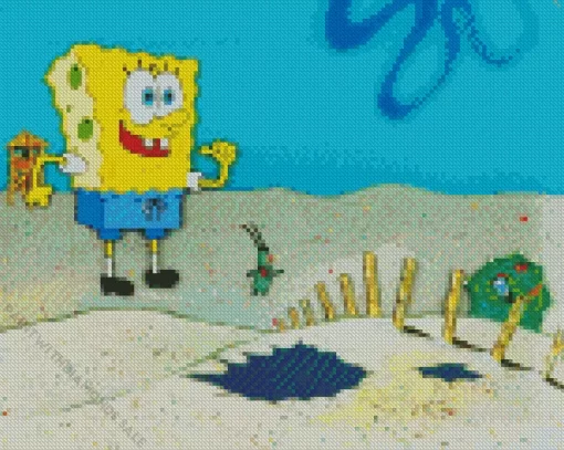 Plankton And SpongeBob Diamond Painting