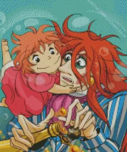 Ponyo And Father Fujimoto Diamond Dotz