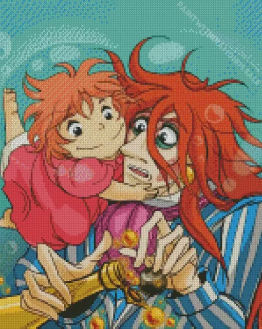 Ponyo And Father Fujimoto Diamond Dotz