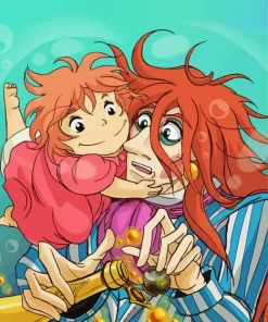 Ponyo And Father Fujimoto Diamond Paints