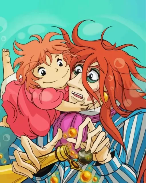 Ponyo And Father Fujimoto Diamond Paints