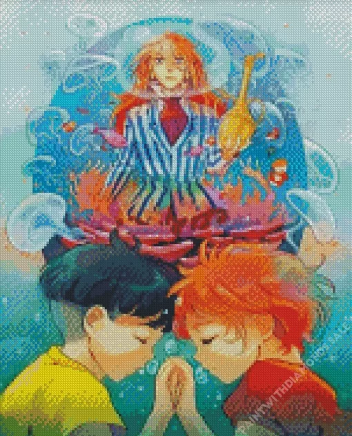 Ponyo And Sosuke With Fujimoto Diamond Dotz